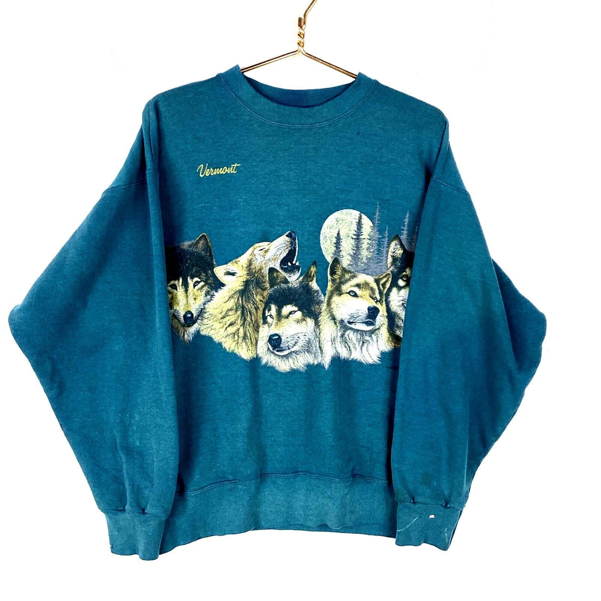 Vintage Wolf Wildlife Sweatshirt Crewneck Size Large Green All Over Print 90s Sweatshirt – Premium Graphic · Trending Graphic Apparel