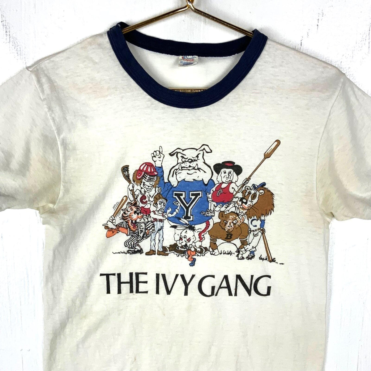 Vintage Champion The Ivy Gang Mascots Tshirt Large Ringer Made In Usa Ncaa 70s Graphic Tee – Feel-Good Design · Great Gift For Fans