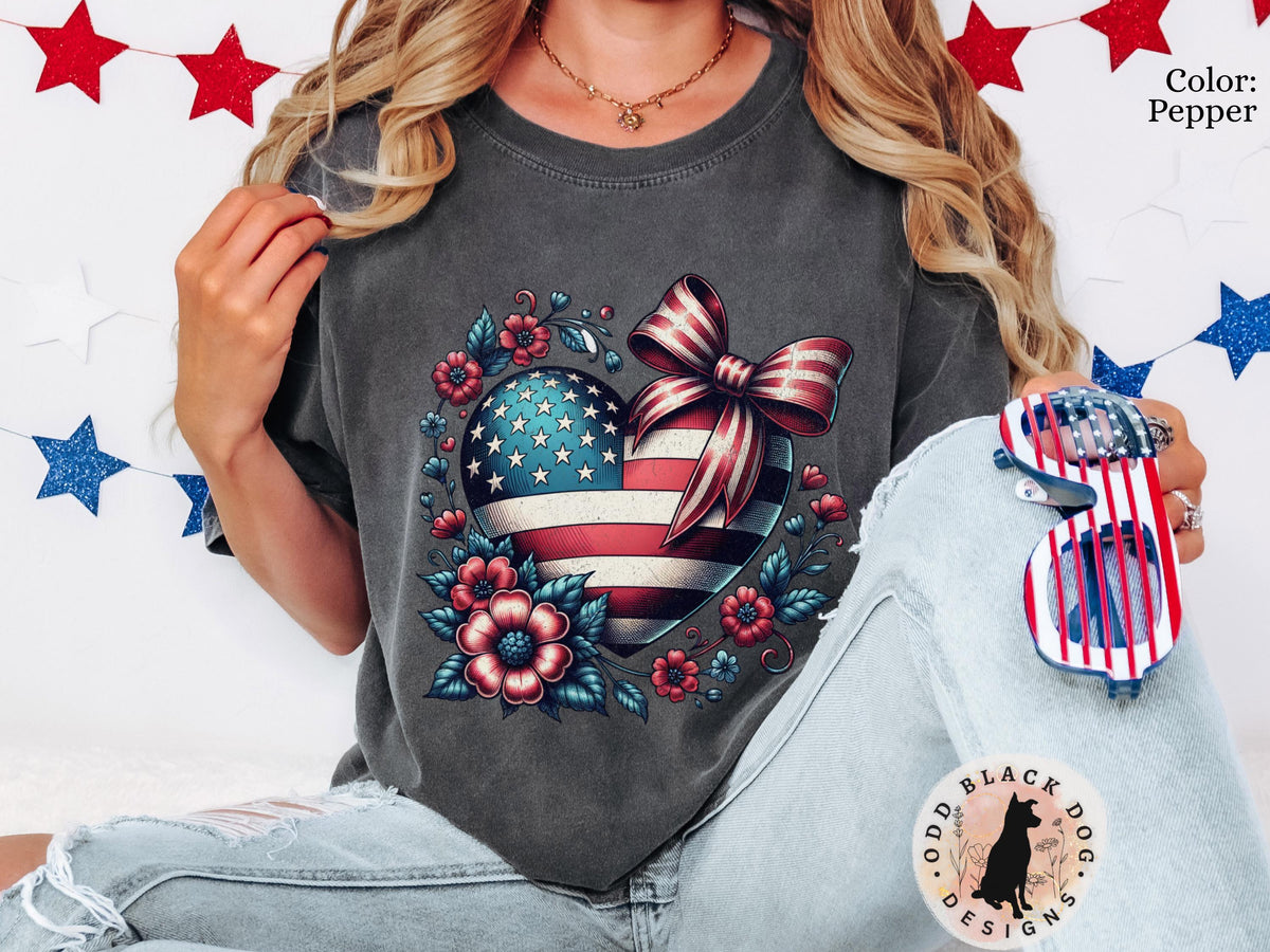 Vintage Patriotic 4th of July TShirt Coquette American Flag Tee Shirt for Independence Day Shirt 4th of July Americana TShirt Summer BBQ Graphic Tee – Aesthetic Look · Trending Graphic Apparel