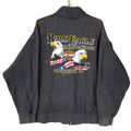 Y2K Harley Davidson Sweatshirt High Neck 3XL Gray Full Zip Bald Eagle Milwaukee Sweatshirt – Feel-Good Design · Perfect For Daily Wear