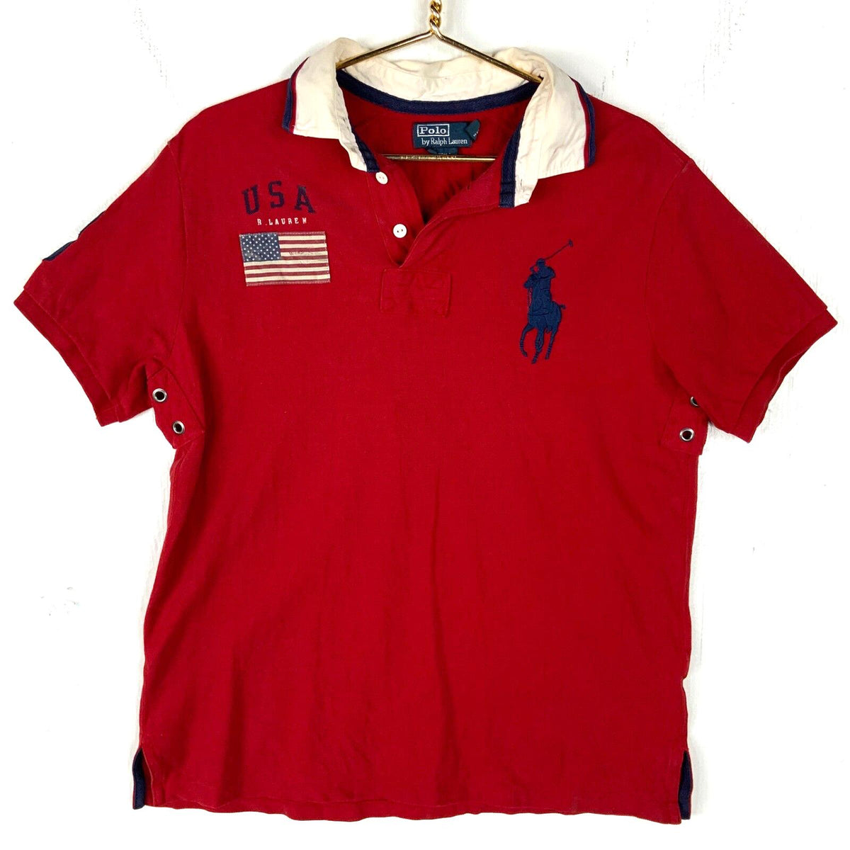 Vintage Polo By Ralph Lauren Collar Shirt Large Red Short Sleeve Henley Usa RL Graphic Tee – Feel-Good Design · Perfect For Daily Wear