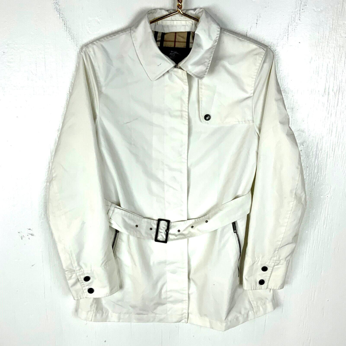 Burberry Women39s Classic Trench Jacket Size 16 Small White Full Zip Lined Graphic Tee – Cozy Vibes · Must-Have Style
