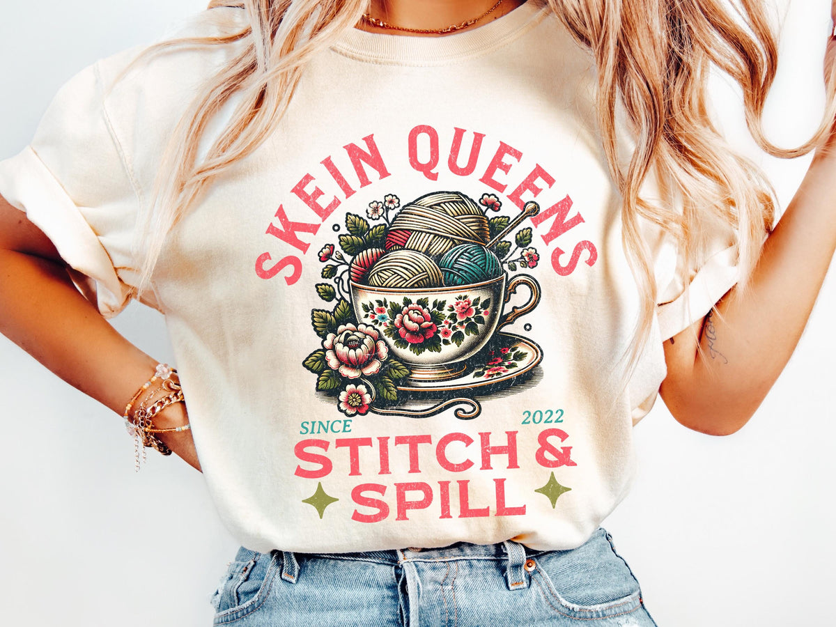 Skein Queens Knitting Shirt Funny Knitting Tee Vintage Yarn Lover Shirt Crochet Tshirt Cute Knitting Shirt Crochet Lover Gift for Mom Graphic Tee – Easygoing Wear · Trending Graphic Apparel