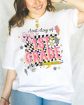 Last Day of First Grade Tee Shirt First Grade Teacher Colorful Early 2000s Aesthetic Tee Skeleton Hands Class Dismissed School39s Out Graphic Tee – Soft Feel · Great Gift For Fans