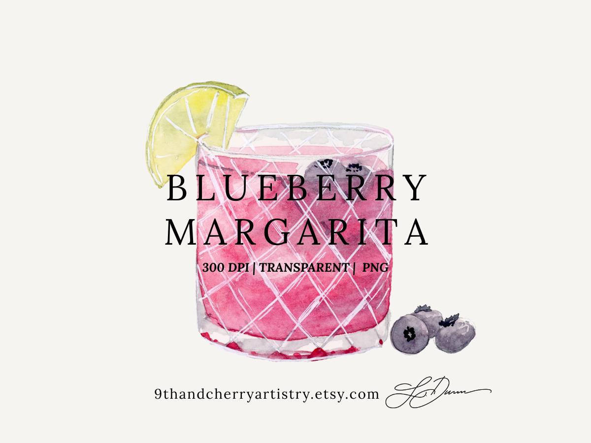 Blueberry Margarita Watercolor Clipart Illustration Watercolor Cocktail Graphic Signature Drink PNG Wedding Sign Bar Menu Graphic Tee – Soft Feel · Trending Graphic Apparel