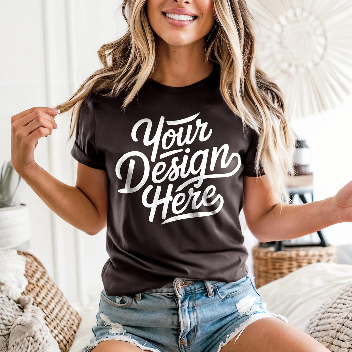 Brown Bella Canvas 3001 T Shirt Mockup 3001 Bella Canvas Shirt Model Mockup Shirt Mockup Bella Canvas Clean T Shirt Brown Boho Mockup Graphic Tee – Fan Favorite · Top Pick For Any Outfit