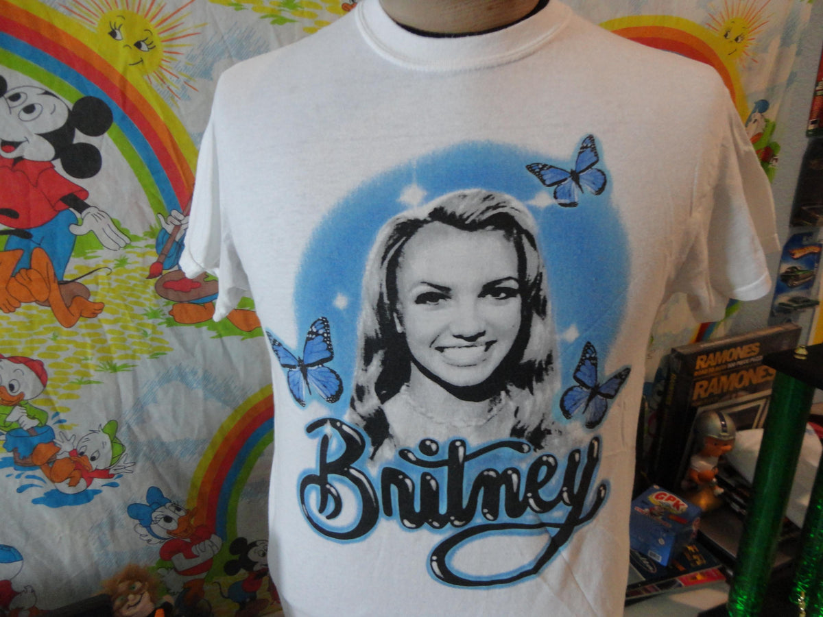 Britney Spears White Butterfly Retro T Shirt Size M Graphic Tee – Bold Style · Top Pick For Any Outfit