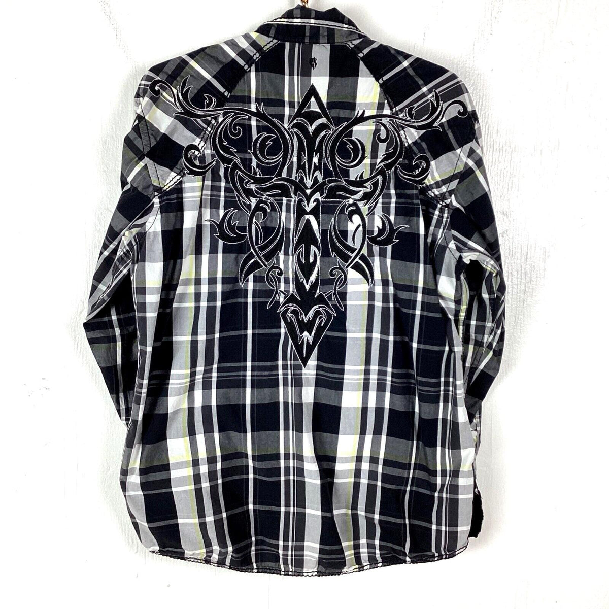 Vintage Y2K Roar Shirt Size XL Plaid Button Up Embroidered Long Sleeve Graphic Tee – Soft Feel · High-Quality Print
