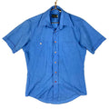 Vintage 198039s Chambray Shirt Large Blue Short Sleeve Button Up Graphic Tee – Feel-Good Design · Must-Have Style