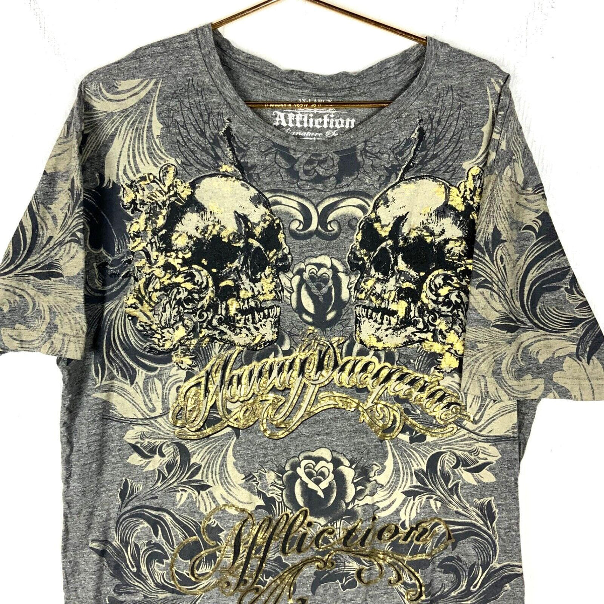 Y2K Affliction Signature Series Manny Pacquiao TShirt 2XL Gray All Over Print Graphic Tee – Feel-Good Design · Must-Have Style