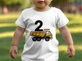 Boys 2nd Birthday T Shirt Truck Theme Birthday Shirt White Toddler Tee 2nd Birthday Gift Idea Cute Birthday Boy Outfit Graphic Tee – Warm & Stylish · Trending Graphic Apparel