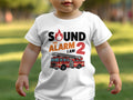 Boys 2nd Birthday T Shirt Sound the Alarm I Am 2 Fire Truck White TShirt Graphic Tee – Bold Style · High-Quality Print
