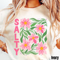 Boho Salty Summer Shirt Preppy Summer Beach Lover Shirt Coastal Aesthetic Floral Tee Ocean Lover Gift Beach Vacation Graphic Tee – Soft Feel · High-Quality Print