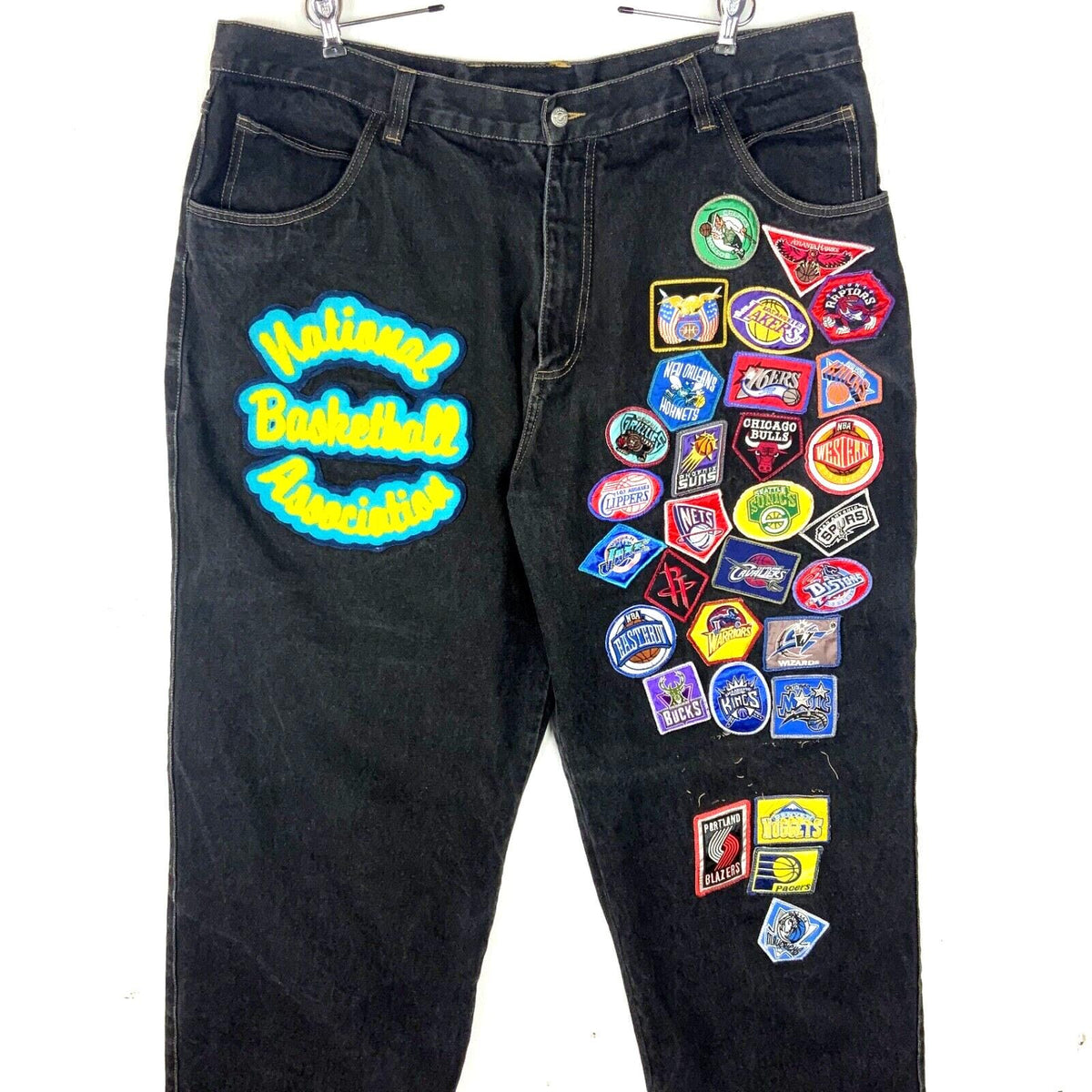 Vintage Jeff Hamilton Nba Patch Denim Jean Size 44 Black Straight Leg Graphic Tee – Feel-Good Design · Must-Have Style