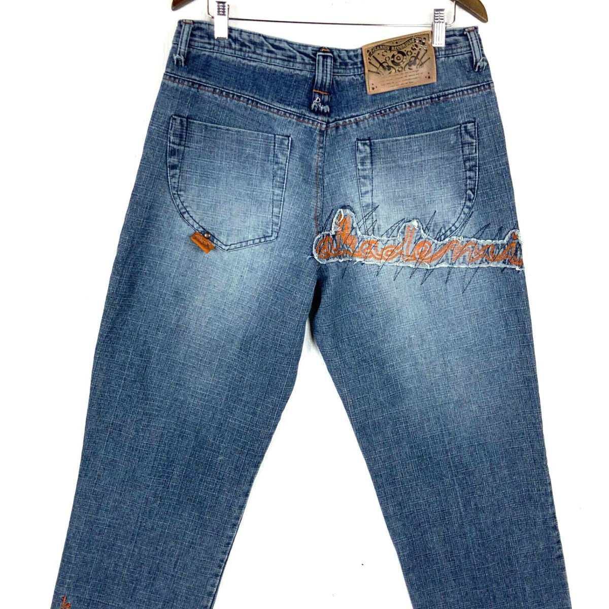Vintage Akademiks Denim Jean Size 36 Blue Straight Baggy Hip Hop Streetwear Y2K Tote Bag – Aesthetic Look · High-Quality Print
