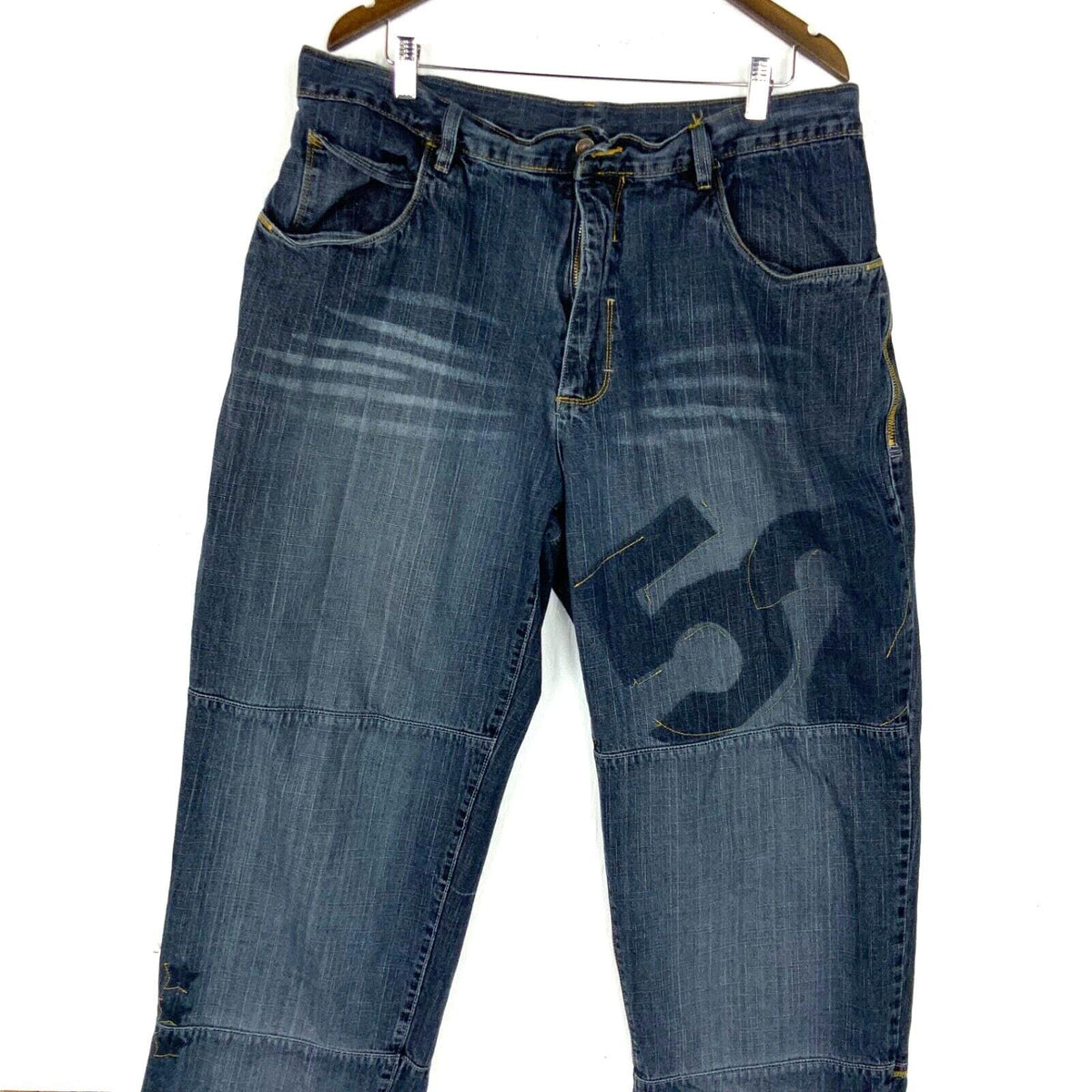 Vintage Y2K Baggy Denim Jean Size 38x32 Blue Streetwear School Of Hard Knocks Tote Bag – Bold Style · High-Quality Print