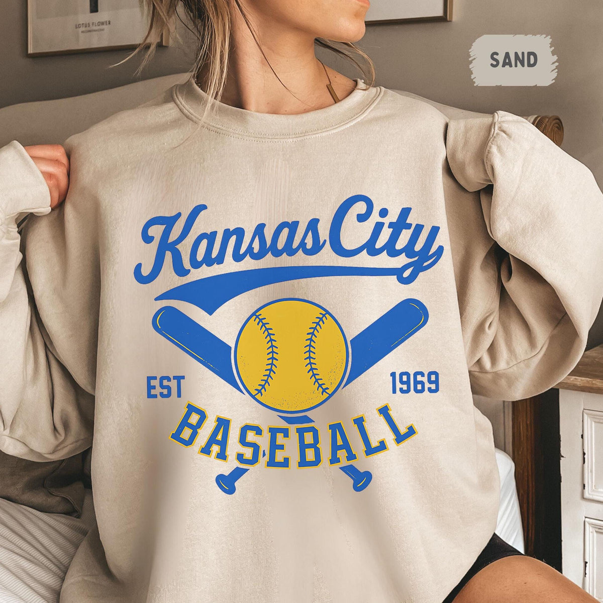 Kansas City Baseball Sweatshirt Unisex Crewneck Sweatshirt Royal Fan Gift Baseball Team Apparel Sports Fan Top Gift for Him or Her Sweatshirt – Easygoing Wear · Great Gift For Fans
