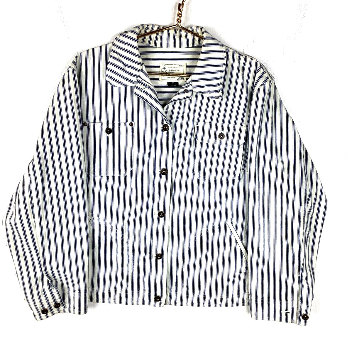 Lauren Ralph Lauren Denim Jean Jacket Women39s 3X White striped Navy Style Graphic Tee – Fan Favorite · Perfect For Daily Wear