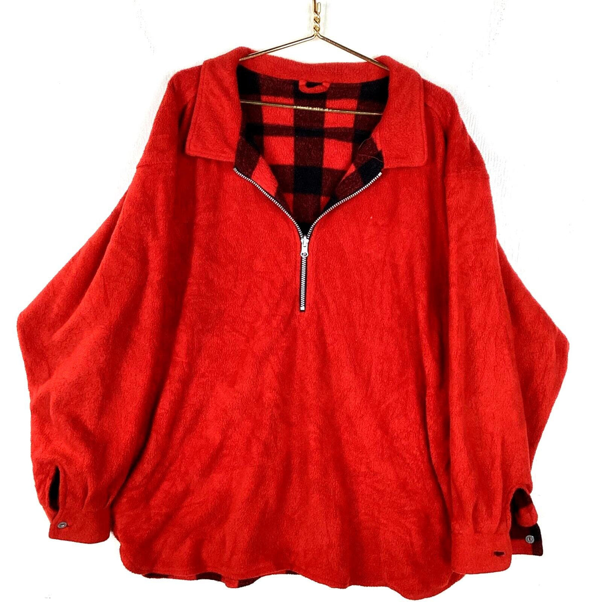 Marlboro Fleece Sweater Jacket Size 2XL Red Reversible Half Zip Graphic Tee – Soft Feel · Must-Have Style