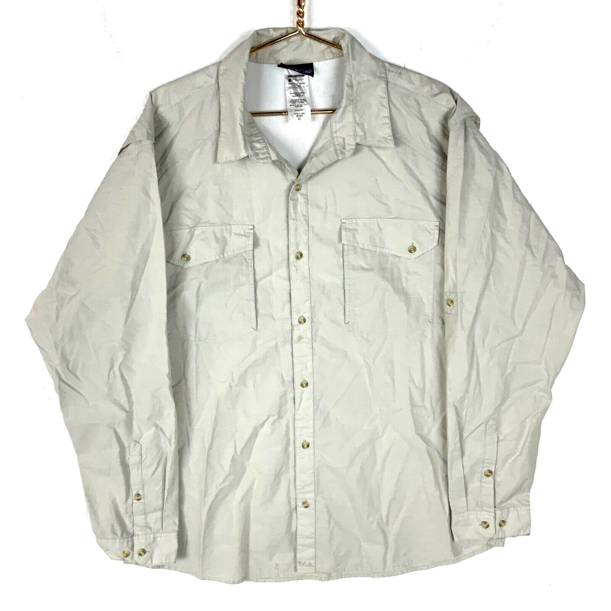 Patagonia Shirt Men39s Extra Large Beige Button Up Lined Lightweight Graphic Tee – Aesthetic Look · Perfect For Daily Wear