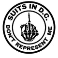 Suits in DC Dont Represent Me Skeleton Middle Finger Decal Bold Political Sticker Anti Establishment Truck Laptop Window Sticker Graphic Tee – Premium Graphic · High-Quality Print
