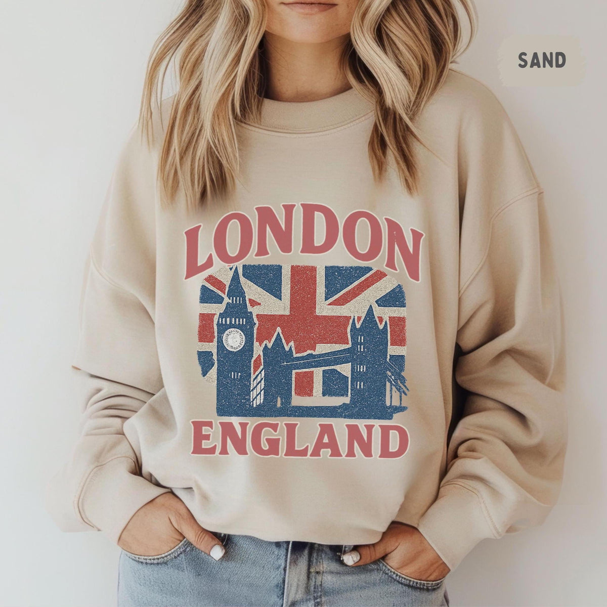 Vintage London Sweatshirt Retro England Jumper Cool UK Crewneck Classic British Pullover London Travel Top Sweatshirt – Soft Feel · Trending Graphic Apparel