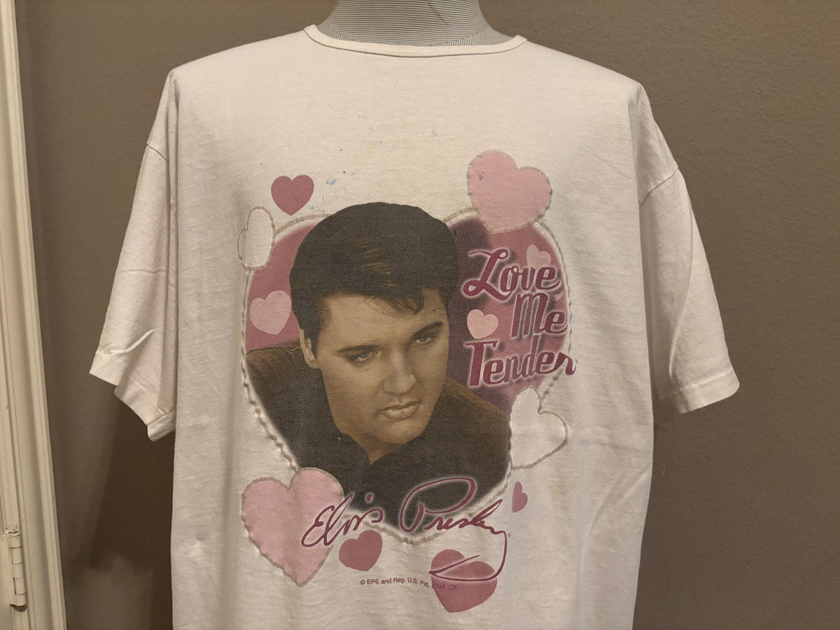 Vintage 90s Elvis Presley Love Me Tender Nightgown Tshirt XXL Graphic Tee – Bold Style · High-Quality Print