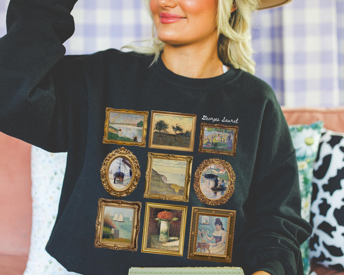 Georges Seurat Art History Sweatshirt 19th Century PostImpressionist Pointilism Art Movement French Art History Humanities Teacher Gift Sweatshirt – Warm & Stylish · High-Quality Print