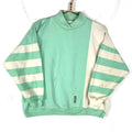 Vintage 1980s Adidas Trefoil Sweatshirt Size Medium Blue Green Striped Sweatshirt – Soft Feel · Must-Have Style