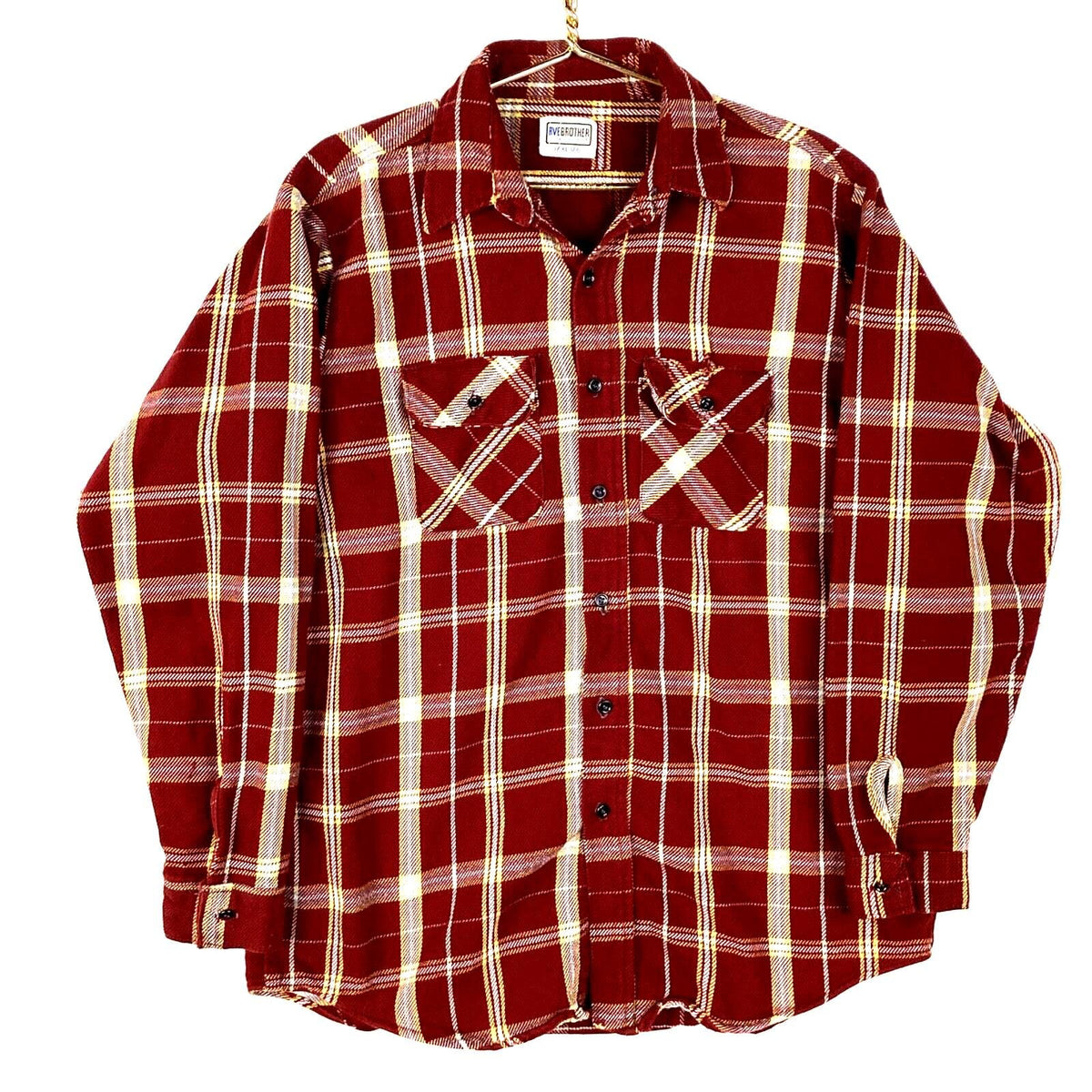 Vintage Five Brother Flannel Shirt Size XL Red Long Sleeve Plaid Made In Usa Graphic Tee – Easygoing Wear · High-Quality Print