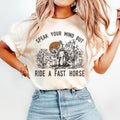 Speak Your Mind But Ride A Fast Horse Cowgirl Shirt Rodeo TShirt Cowgirl Tee Country Concert Tshirt Western Graphic Tee Graphic Tee – Aesthetic Look · Must-Have Style