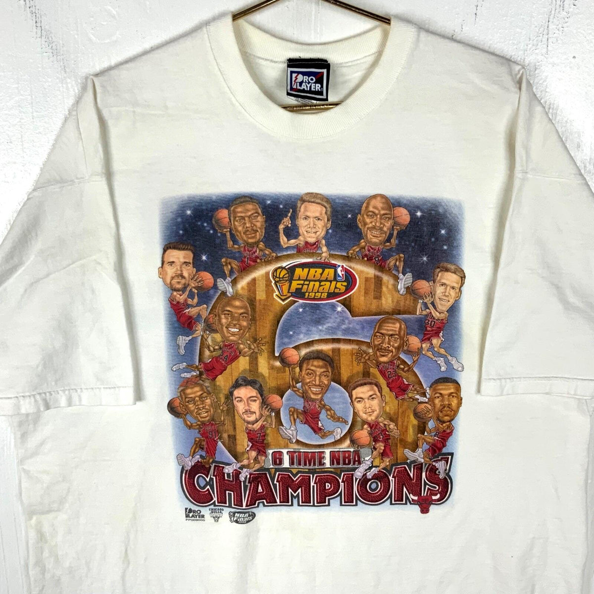 Vintage Chicago Bulls 6 Time Champions Tshirt 2XL White 1998 Nba Double Sided Graphic Tee – Aesthetic Look · Trending Graphic Apparel