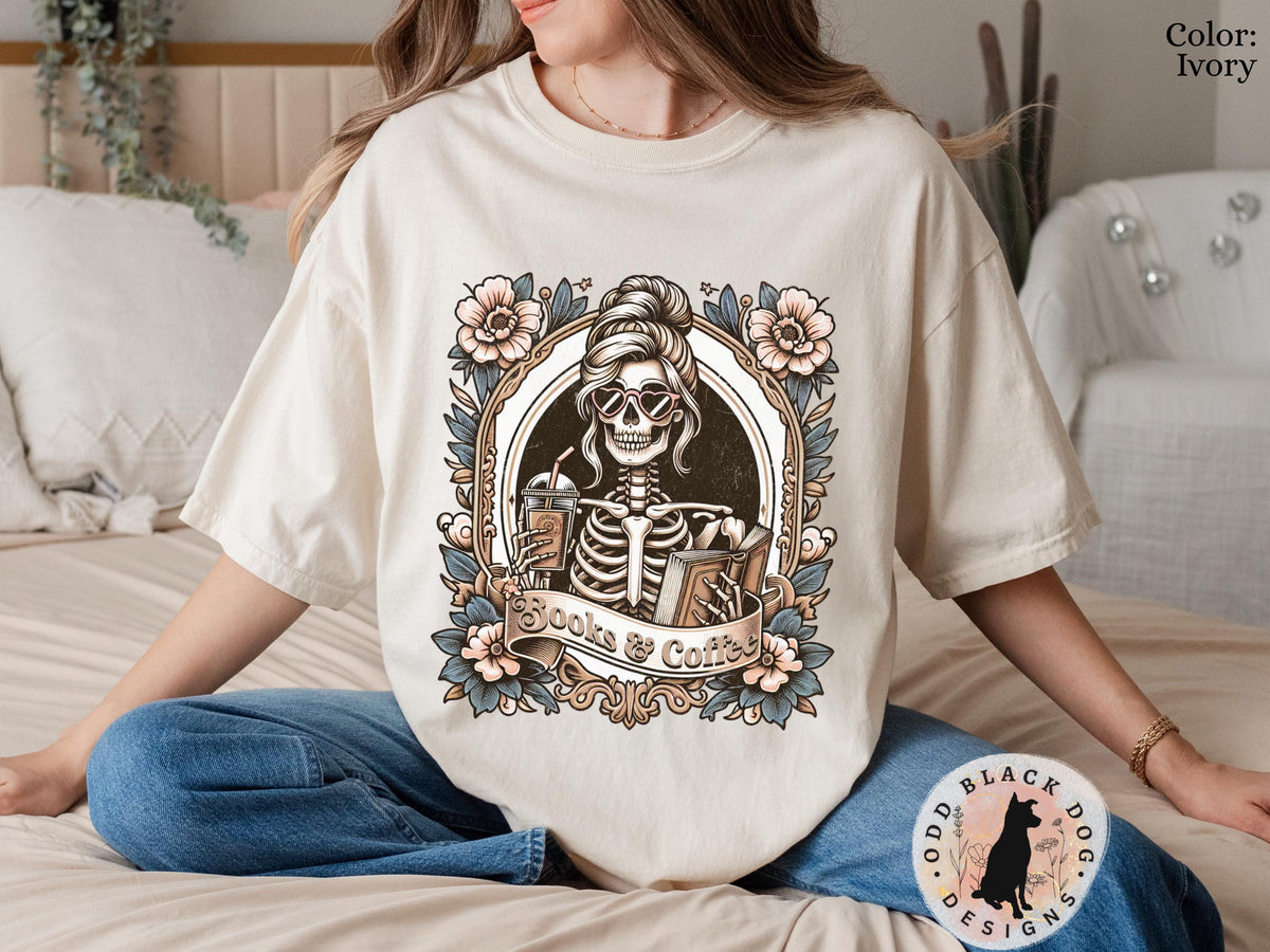 Cute Books Coffee Tshirt Tarot Card TShirt for Coffee Lover Book Club Gift for Bookworm Shirt Skeleton Book Nerd Shirt Graphic Tee – Warm & Stylish · Top Pick For Any Outfit