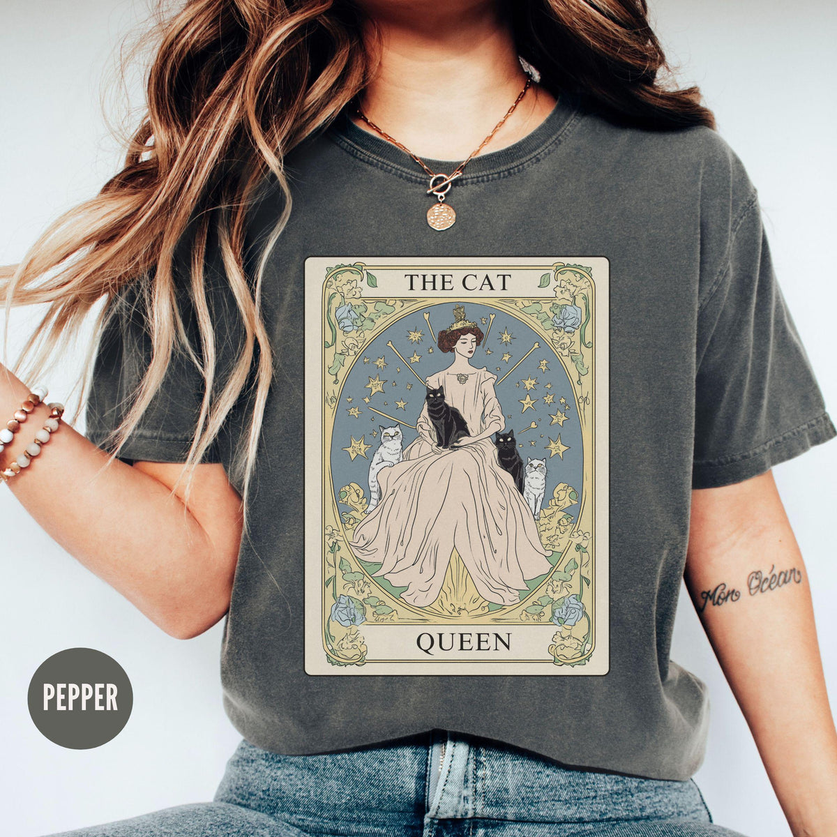 Cat Lover Shirt Cat Lady Tarot Card Shirt Vintage Cat Queen Tee Cat Mom Gift Funny Cat Mama Mothers Day Gifts Graphic Tee – Bold Style · Trending Graphic Apparel