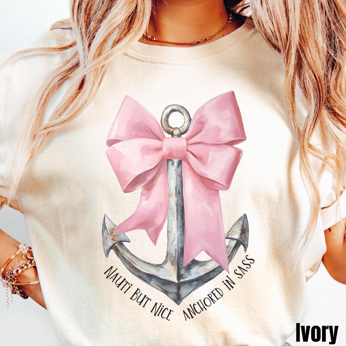 Coquette Anchor Pink Bow Shirt Summer Beach Lover Tee Nautical Shirt Ocean Lover Gift Vacation Shirt Coastal Aesthetic Graphic Tee – Premium Graphic · High-Quality Print