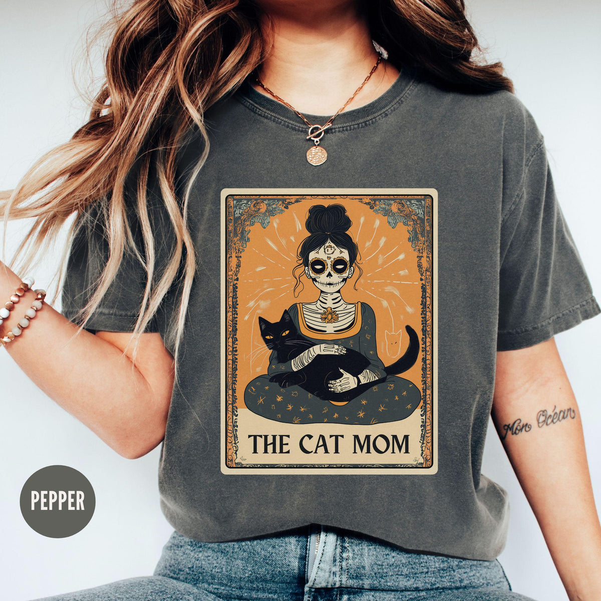 Cat Mom Tarot Card Shirt Cat Lady Tshirt Cat Lover Tshirt Witchy Cat Lady Tee Funny Cat Mama Mothers Day Gifts Graphic Tee – Feel-Good Design · Perfect For Daily Wear