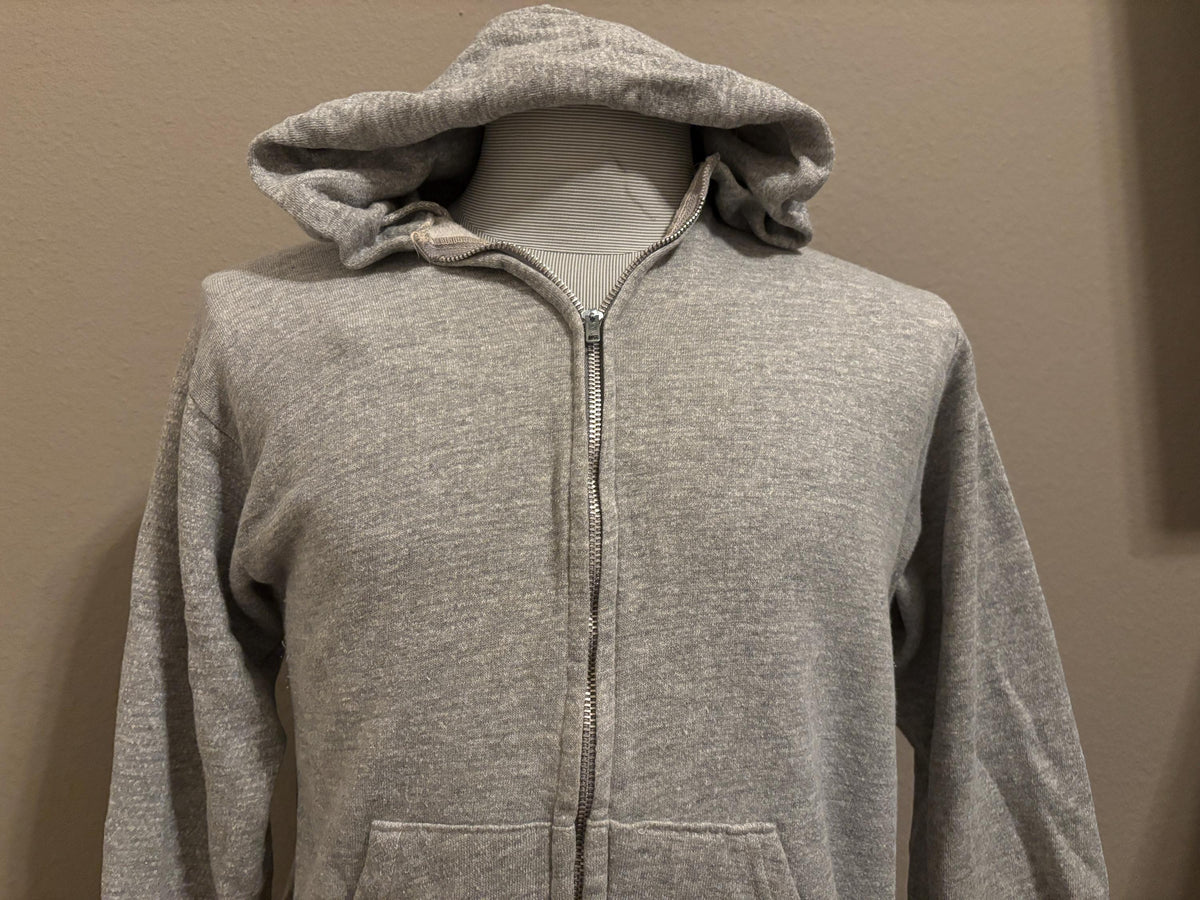 Vintage 80s Plain Blank Grey Zip Up Hoodie L Hoodie – Bold Style · Top Pick For Any Outfit
