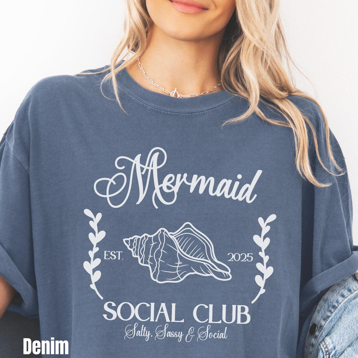 Mermaid Social Club Shirt Summer Beach Lover Shirt Seashell Ocean Lover Gift Vacation Shirt Nautical Coastal Aesthetic Graphic Tee – Premium Graphic · Perfect For Daily Wear
