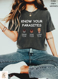Know Your Parasites Shirt Anti Trump Tee Kamala Harris Election Day T Shirt Funny Democratic Liberal Protest Tee Graphic Tee – Cozy Vibes · High-Quality Print