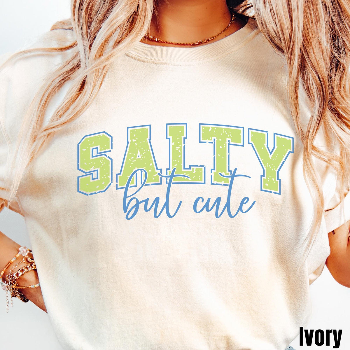 Salty But Cute Shirt Summer Beach Lover Vacation Shirt Coastal Aesthetic Ocean Lover Gift Sassy Womens Beach Days Shirt Graphic Tee – Aesthetic Look · Perfect For Daily Wear