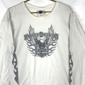 Vintage Y2k Harley Davidson Long Sleeve Shirt 2XL White 2007 Double Sided Graphic Tee – Warm & Stylish · Top Pick For Any Outfit