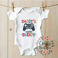 Daddys Gaming Buddy Funny Newborn Baby Gift Fathers Day Tshirt Cute Baby Grow Vest Son Gamer Dad Tee New Baby Romper Sleepsuit 1194 Graphic Tee – Bold Style · High-Quality Print