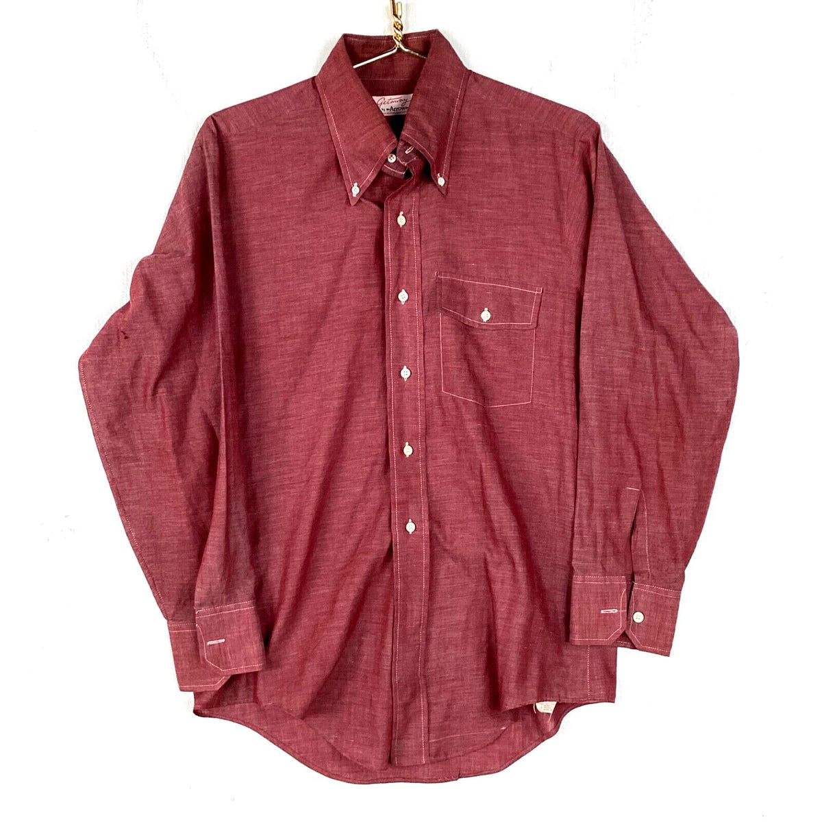 Vintage 1970s Long Sleeve Shirt Size Medium Red Button Up Get Away By Arrow Graphic Tee – Warm & Stylish · Must-Have Style