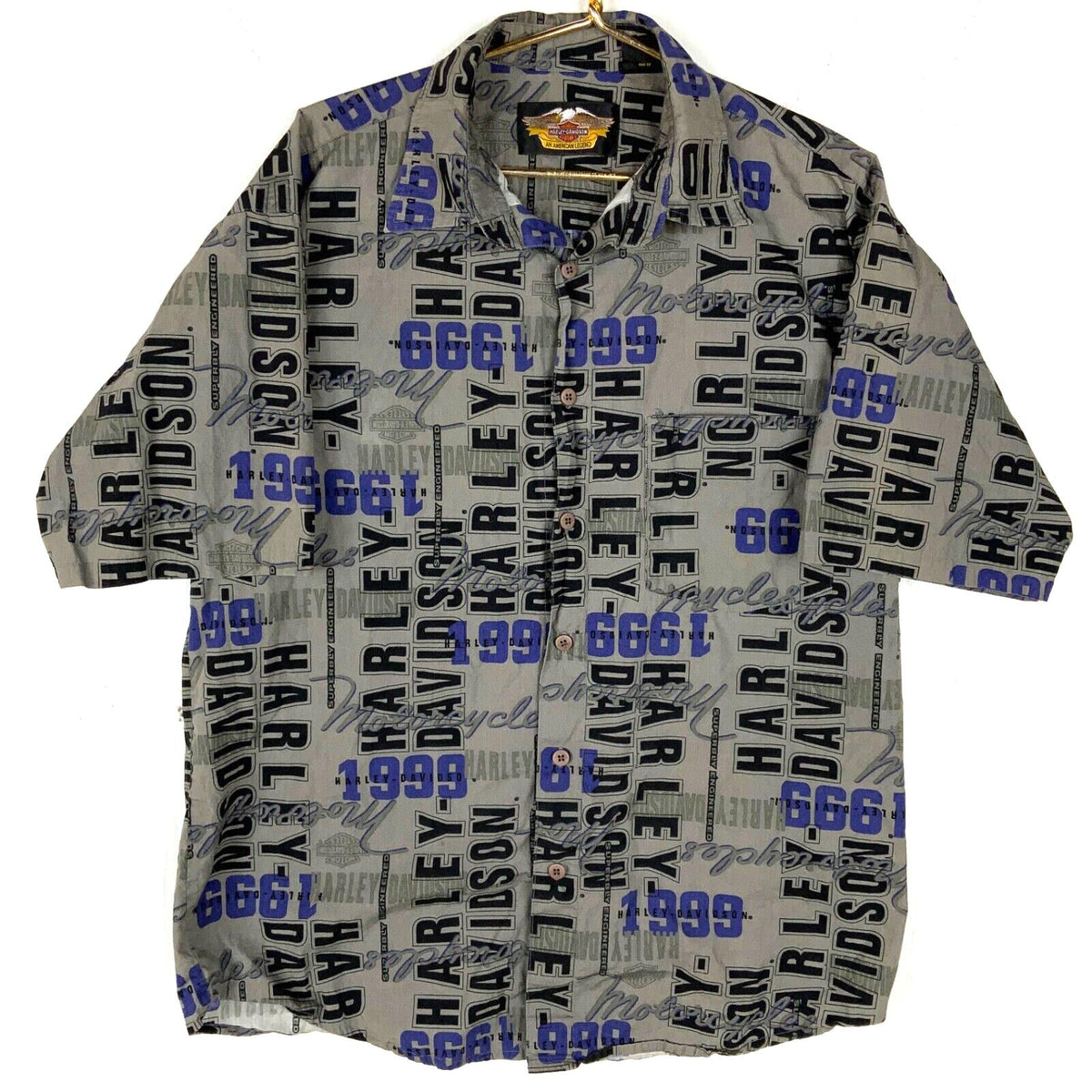 Vintage Harley Davidson Shirt Large Button Up All Over Print 1999 Motorcycles Graphic Tee – Fan Favorite · Trending Graphic Apparel