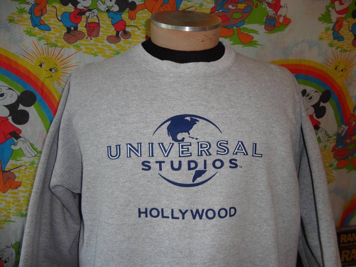 Vintage 9039s Universal Studios Hollywood Grey Navy Blue Crewneck Sweatshirt L Sweatshirt – Warm & Stylish · Top Pick For Any Outfit