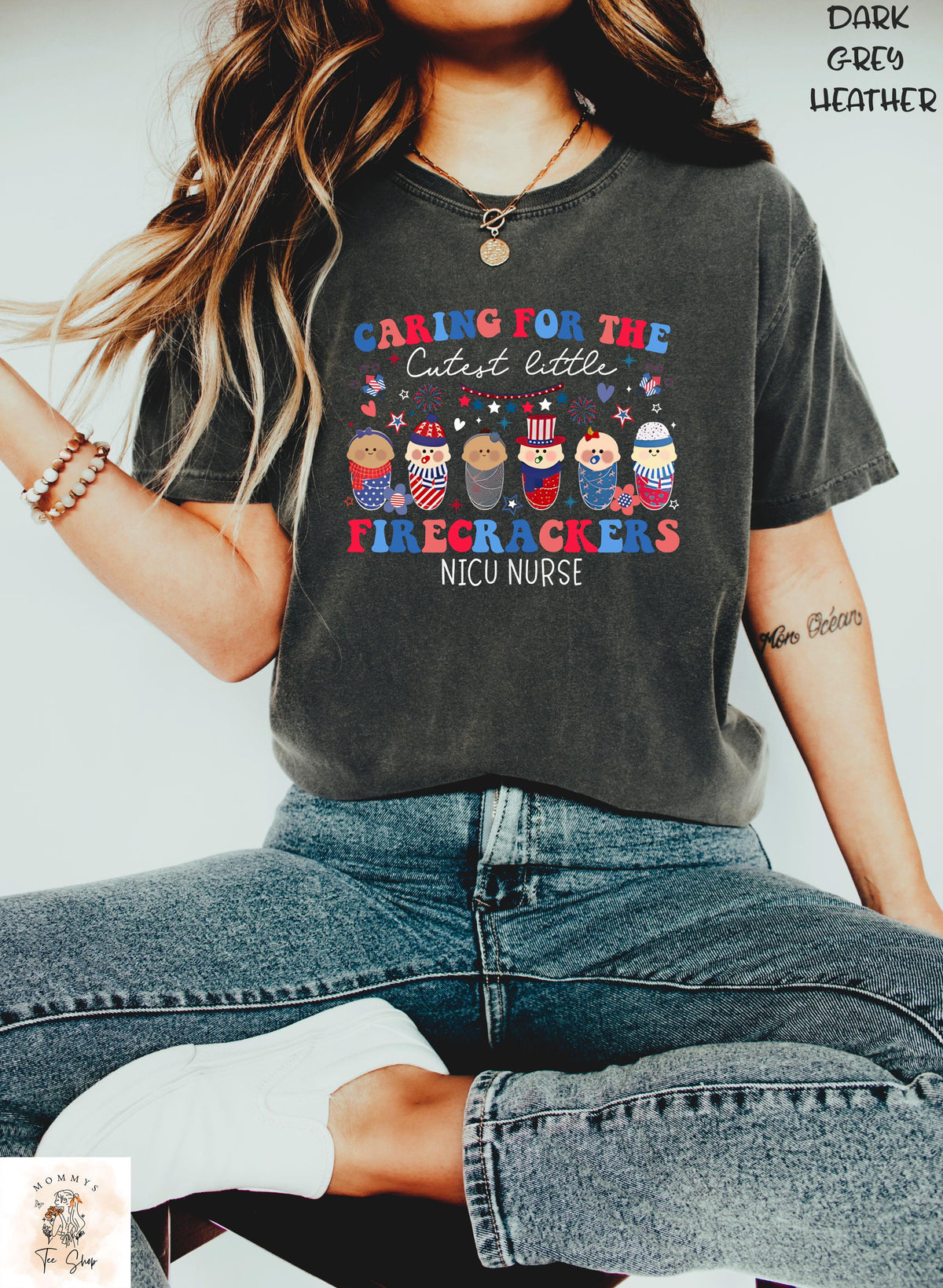 4th of July NICU Nurse Shirt Patriotic Neonatal Nurse Tee Firecracker Nurse Shirt Cute NICU Crew T Shirt Independence Nurse Tee Graphic Tee – Aesthetic Look · High-Quality Print