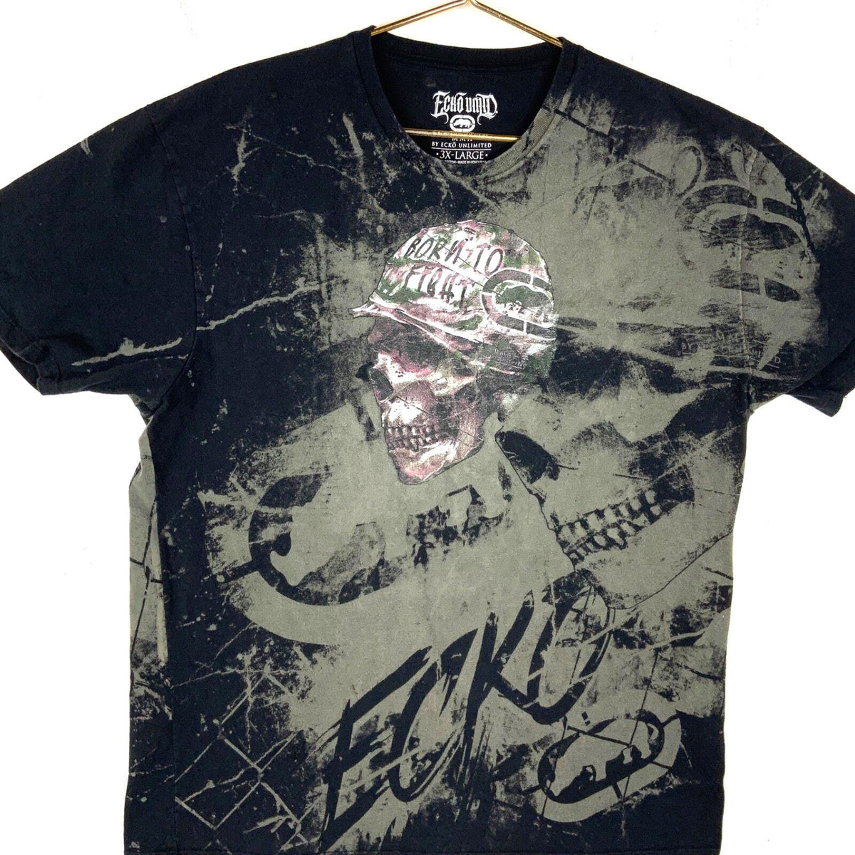 Y2K Ecko Unltd TShirt Size 3XL Black Grunge All Over Print Mma Born To Fight Graphic Tee – Everyday Comfort · Trending Graphic Apparel