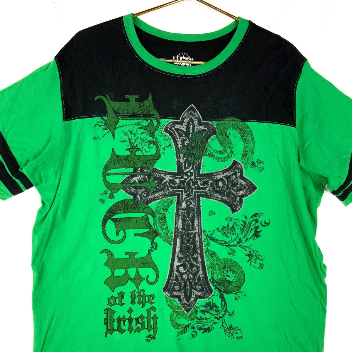 Y2K Luck Of The Irish TShirt Size 2XL Green Big Cross Lucky Tee Graphic Tee – Warm & Stylish · High-Quality Print