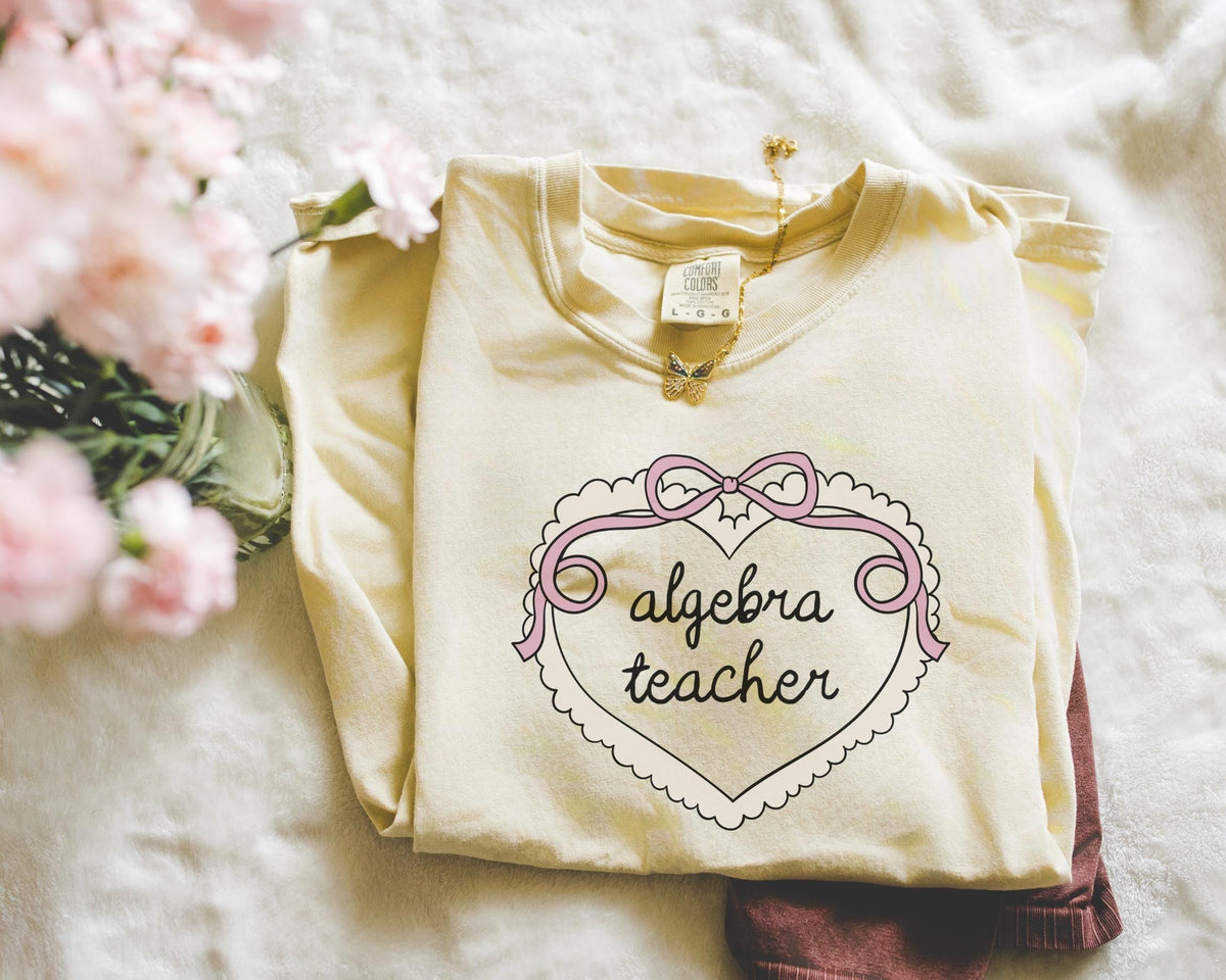 Algebra Teacher TShirt with Cute Retro Heart Middle School Math Teacher High School Math Teacher 8th Grade Math 9th Grade Math Tee Graphic Tee – Fan Favorite · Top Pick For Any Outfit