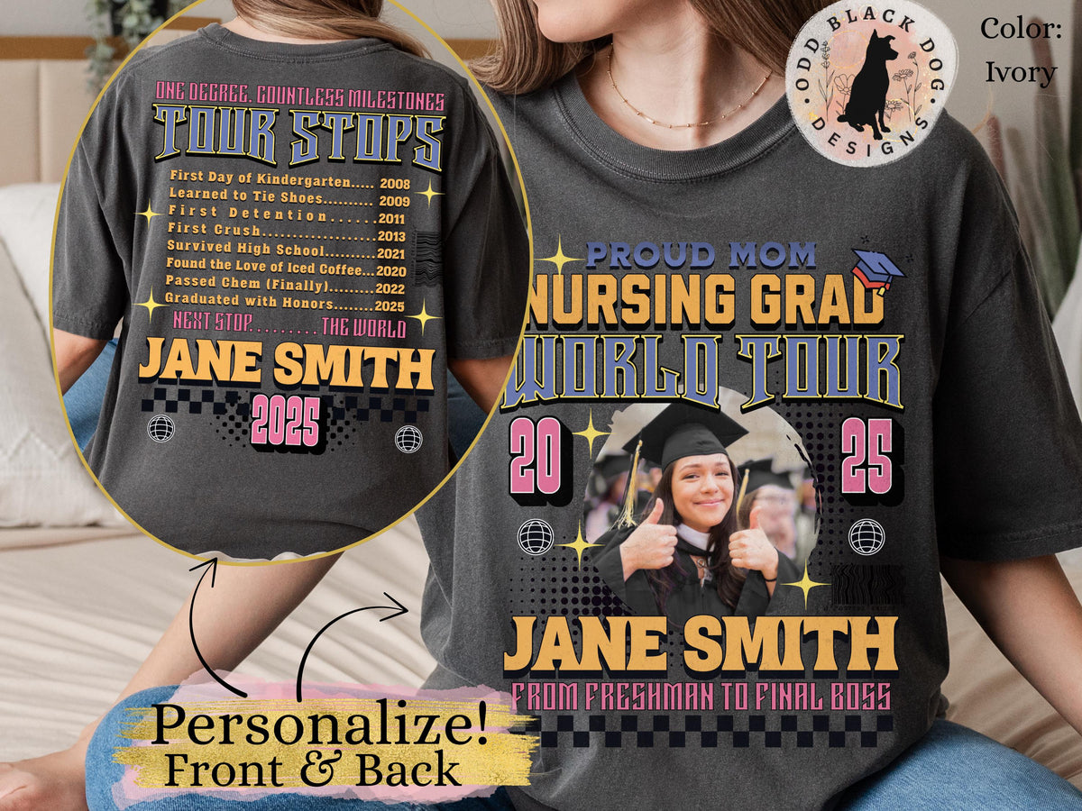 Matching Family Custom Graduation Shirts 90s Aesthetic Personalized Grad Photo T Shirt for College Graduation Party Custom Proud Mom Tee Graphic Tee – Fan Favorite · Must-Have Style